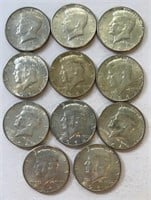 (11) Kennedy Half Dollars 40% Silver