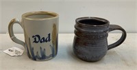 (2) Pottery Mugs - (1) Louisville Stoneware
