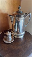 Large Victorian silver plate hot water urn, with
