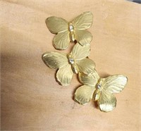 GOLD TONED BUTTERFLY BROOCH