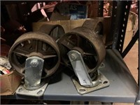 SET OF FOUR STEEL CASTERS