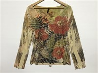 Susan Lawrence floral long sleeve shirt - size L