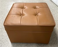 Vinyl Upholstered Ottoman (18.5"W x 18.5"D x