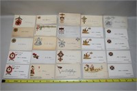 (25) Antique Fraternal Calling Cards: Mostly Iowa