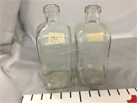 Rochester Germicide clear glass bottles (2)