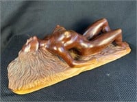 Carved Wood Nude Sculpture