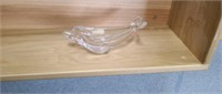 Barely France clear glass dolphin dish