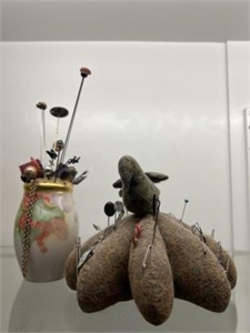 Pincushion with Hat Pin Holder