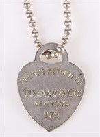 TIFFANY & CO. STERLING HEART PENDANT & NECKLACE
