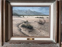 Signed WM. A. Moore Sagebrush painting on board