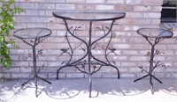 Metal Glass Entryway Table & Plant Stands