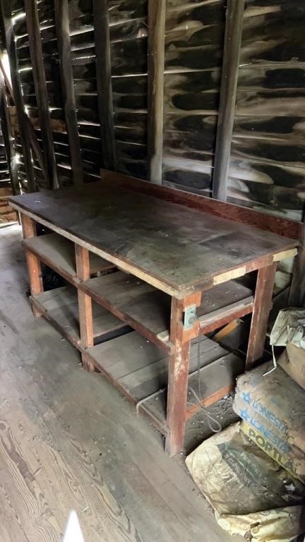 Vintage wooden work table poor condition