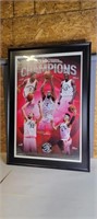FRAMED RAPTORS POSTER 29 BY 41 INCHES