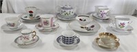 Lot (9) of Collectable Cups/ Saucers/ 1 teapot