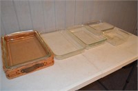 Lot of 5 Glass Baking Dishes