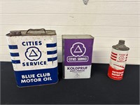 Cities Service Anti-Freeze & Oil Cans