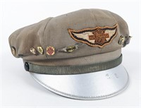 1950's Grey Harley-Davidson Captains Visor Cap