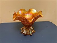 Wexford Carnival Glass Pedestal Punch Bowl