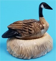 Leonard Savage ivory Canadian goose on nest with 2