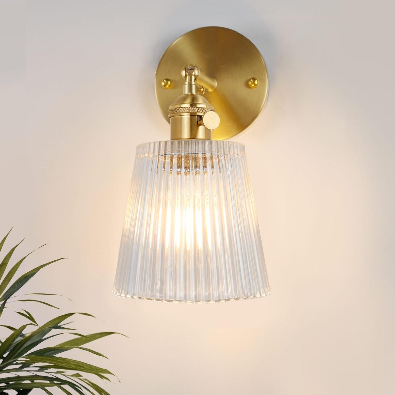 Vintage Wall Sconces with Transparent Stripe Glass
