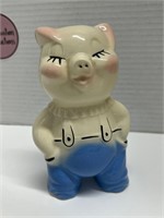 Vintage Shawnee Pottery Ceramic Piggy Bank 6"