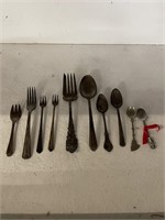 Sterling/Plated Antique Silverware Pieces