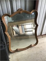 Vintage heavy wooden mirror