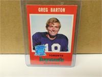 1971 OPC Greg Barton #14 CFL Football Card
