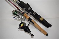 3 Spincasting Rod & Reels. Mitchell, Shakespeare,