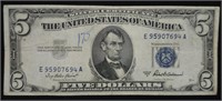 1953 A $5 Silver Certificate in Nice Shape