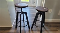 2PC ADJUSTABLE-HEIGHT COUNTER STOOLS