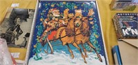 Vintage advent calendar,  vintage Santa