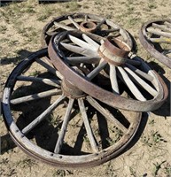 3 Wooden Wagon Wheels