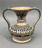 Classic Mediterranean Pottery Double Arm Vase