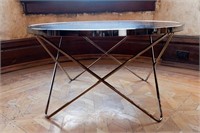 Modern Gold Metal with Smoked Glass Coffee Table
