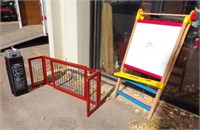 PORTABLE CRIB, WIRE & WOOD PET GATE, CHILD'S EASEL