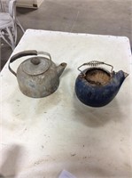 Metal and enamel tea kettles
