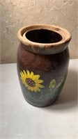 Crock painted with Flower