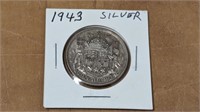1943 Canada 50 Cent Silver Coin