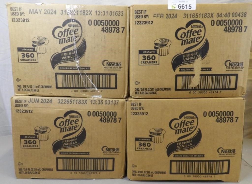 4 Cases Of Coffemate Individual 360 Creamers