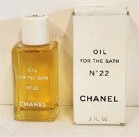 Vintage CHANEL #22 Bath Oil 3 Ounce Bottle