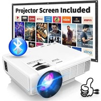 New- 2024 Projector with 100" Projector Screen,