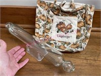 Clear rolling pin & Longaberger small bag (LR)