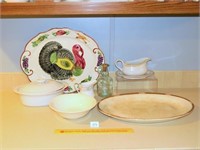 Group of Ceramic Serving dishes including a Large