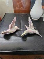 TWO PORCELAIN HUMMINGBIRDS