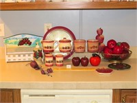 Group of Apple Related Kitchen Ware  includes