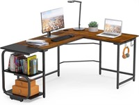 Merronix L Shaped Desk with Storage Shelves