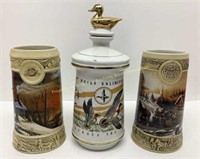 * (2) Miller steins  & (1) Ducks unlimited