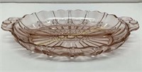 Vtg pink depression relish dish