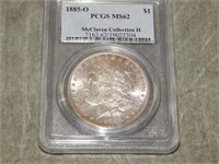 1885 O Morgan SIlver Dollar PCGS MS62